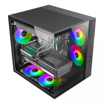 Κουτί PC TACENS Mars Gaming MCV-ONE Midi Tower – Μαύρο, ATX/Micro-ATX/Mini-ITX, tempered glass, υποστηρίζει ανεμιστήρες 120 mm
