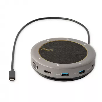 StarTech.com USB-C Speakerphone Docking Station, Mini Portable Conference Speaker και Audio Dock, USB-C σε VGA/4K HDMI, 2x USB-A Hub, Μικρόφωνο/Ηχείο, Teams/Zoom/Softphone Speakerphone