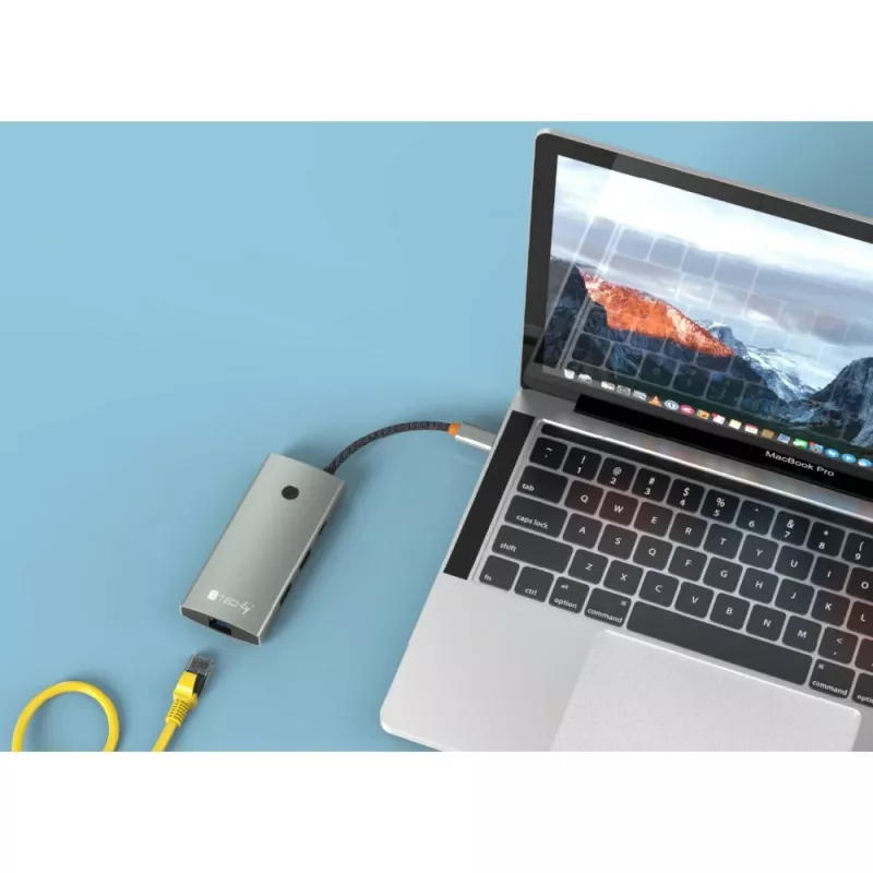 Techly IUSB32C-HUB6HPDI Hub διασύνδεσης USB 3.2 Gen 1 (3.1 Gen 1) Type-C 5000 Mbit/s Αλουμίνιο