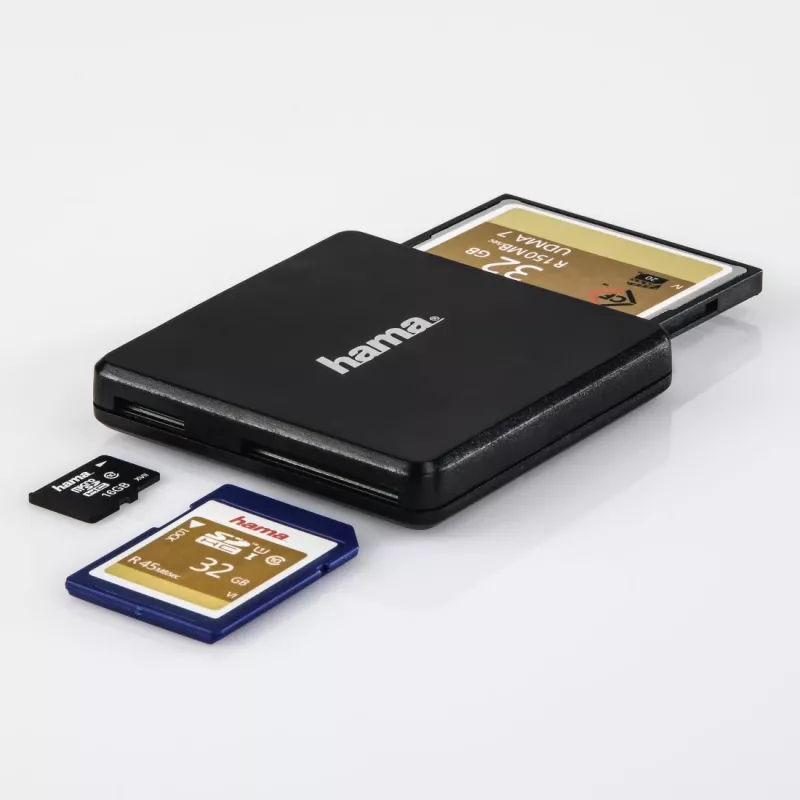 Hama Αναγνώστης καρτών USB 3.0 Multi, SD/microSD/CF, μαύρο