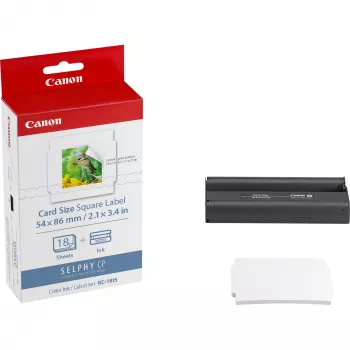 Canon KC-18IS σετ μελανιού χρώματος + χαρτιού αυτοκόλλητων 54 x 86 mm, 18 φύλλα