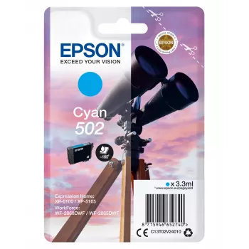 Epson μεμονωμένη συσκευασία κυανό 502 μελάνι, τυπική απόδοση, κυανό, 3,3 ml, 1 τεμ., 165 σελίδες