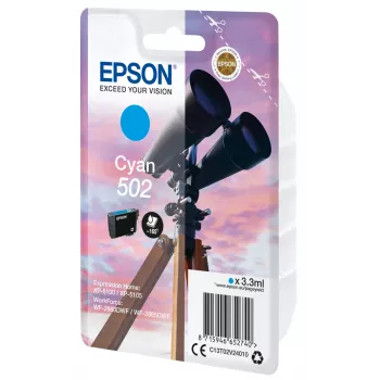 Epson μεμονωμένη συσκευασία κυανό 502 μελάνι, τυπική απόδοση, κυανό, 3,3 ml, 1 τεμ., 165 σελίδες