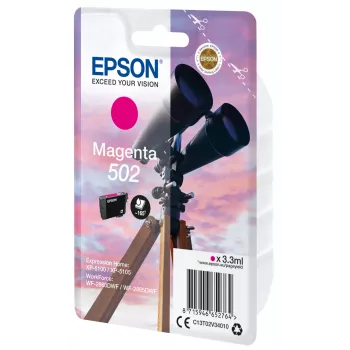 Epson μεμονωμένη συσκευασία ματζέντα 502 μελάνι, τυπική χωρητικότητα, ματζέντα, μελάνι pigment, 3,3 ml, 1 τεμ., 165 σελίδες