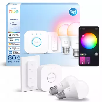 Έξυπνη λάμπα LED Philips Hue White and Colour Ambience E27 Bluetooth 8 W, 111 mm, 6 cm Ø (συσκευασία 2 τεμ.)