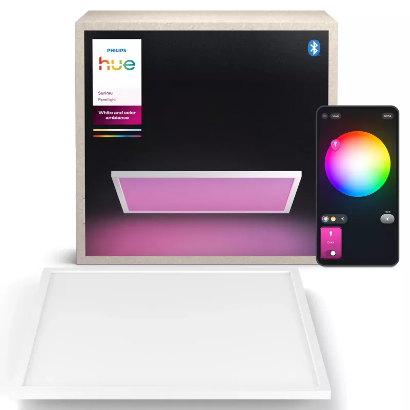 Τετράγωνο πάνελ LED Philips Surimu Square Panel, Bluetooth, Λευκό, Θήκη αλουμινίου, 220–240 V
