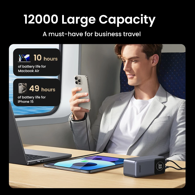 Φορητό powerbank Ugreen 12000mAh 100W γρήγορη φόρτιση