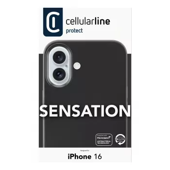 Cellularline Sensation – θήκη iPhone 16 από σιλικόνη soft-touch, cover, Apple, iPhone 16, 15,5 cm (6,1 ίντσες), μαύρη