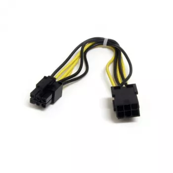 StarTech.com 8in 6 Pin PCI Express Καλώδιο επέκτασης τροφοδοσίας, PCI-E (6-πολικό), PCI-E (6-πολικό), 0,15 m, Βύσμα αρσενικό, Υποδοχή θηλυκή, Μαύρο, Κίτρινο