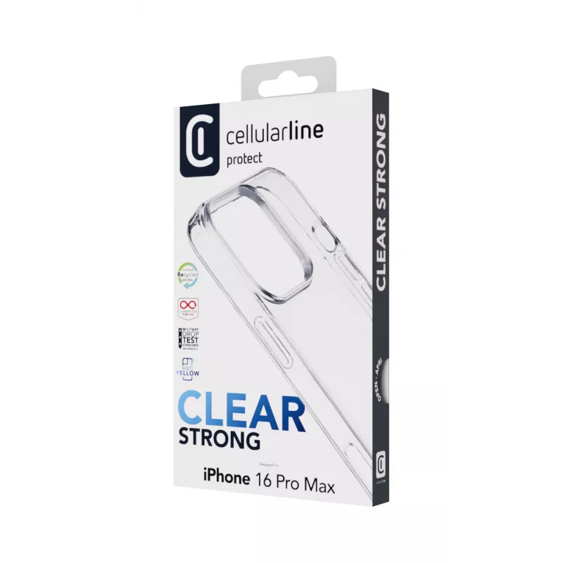 Cellularline Clear Protect – Σκληρή θήκη για iPhone 16 Pro Max με λαστιχένια άκρα