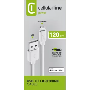 Cellularline Καλώδιο τροφοδοσίας 120cm - Καλώδιο Lightning για φόρτιση και μεταφορά δεδομένων