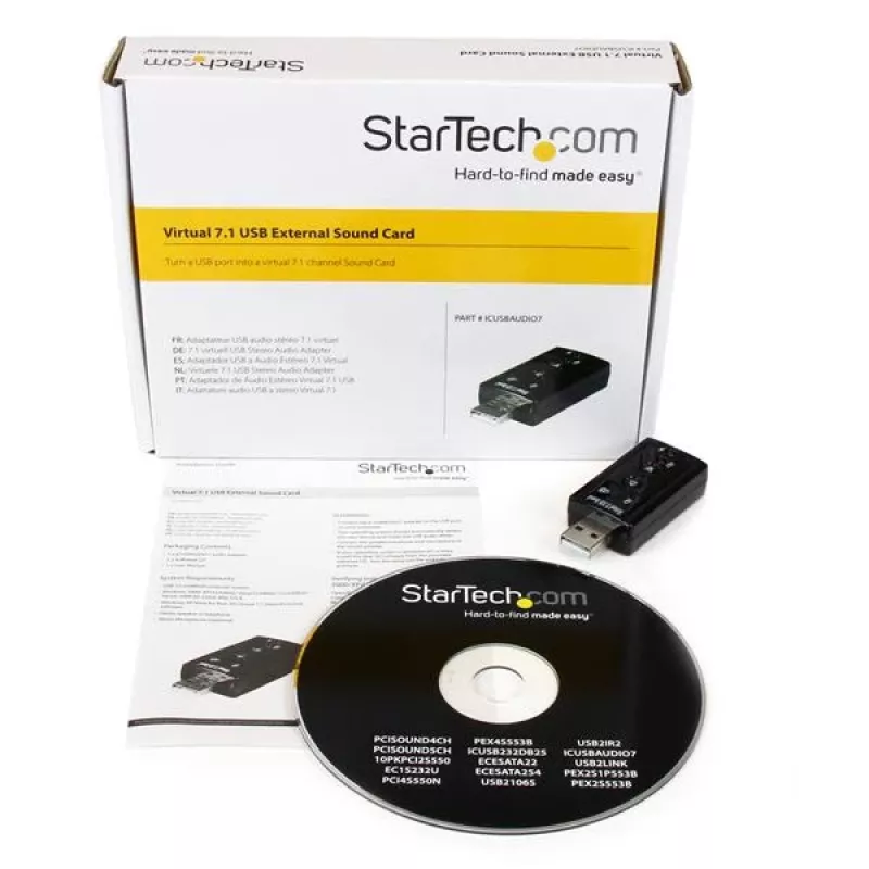 StarTech.com Virtual 7.1 USB Στερεοφωνικός προσαρμογέας ήχου Εξωτερική κάρτα ήχου