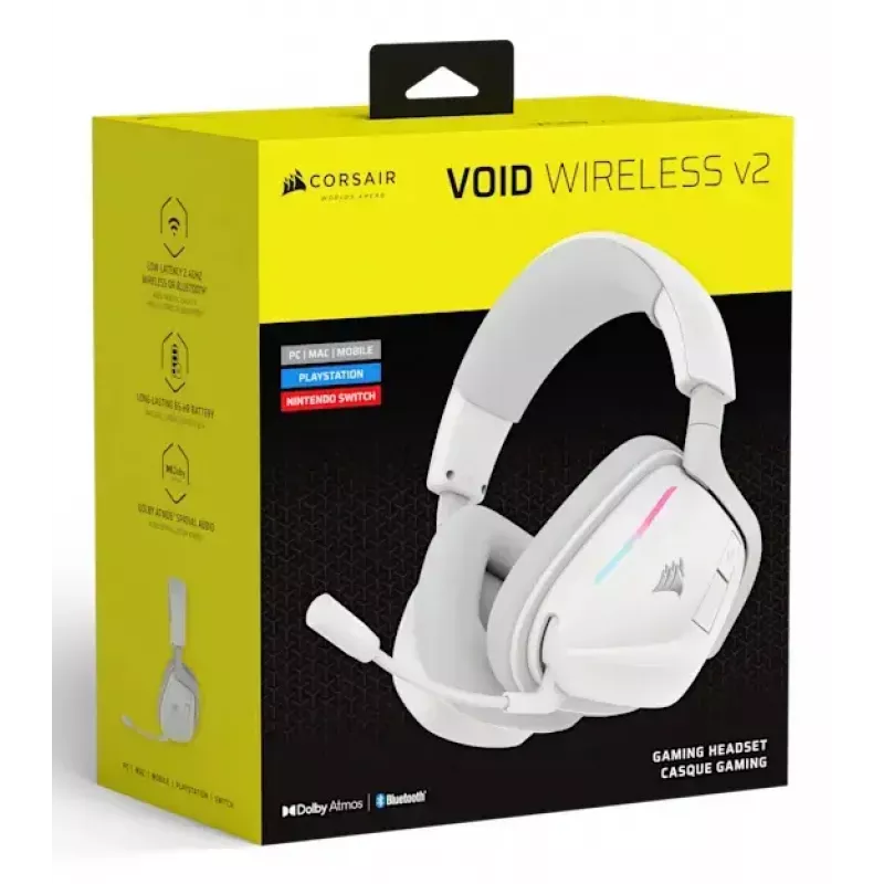 Headset Corsair VOID WIRELESS v2 Ενσύρματο & Ασύρματο Bluetooth Λευκό