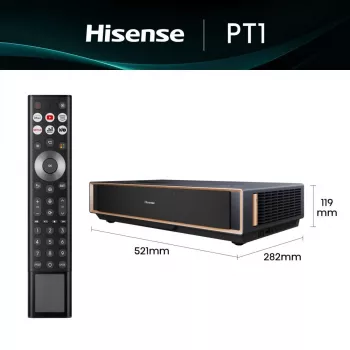 Προβολέας HISENSE PT1 3D Smart-TV, native 16:9, Wi‑Fi & Ethernet, HDR (HLG), HDMI 2.0/2.1, μαύρο