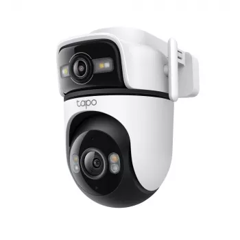 TP-Link Tapo Outdoor Dual Lens Pan/Tilt κάμερα ασφαλείας, κάμερα IP ασφαλείας, εξωτερικού χώρου, ενσύρματη & ασύρματη, τοποθέτηση οροφής/τοίχου/ιστού, λευκό, σφαιρικό