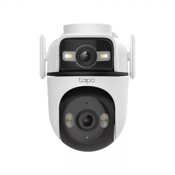 TP-Link Tapo Outdoor Dual Lens Pan/Tilt κάμερα ασφαλείας, κάμερα IP ασφαλείας, εξωτερικού χώρου, ενσύρματη & ασύρματη, τοποθέτηση οροφής/τοίχου/ιστού, λευκό, σφαιρικό