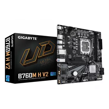 GIGABYTE B760M H V2 μητρική πλακέτα – Υποστηρίζει επεξεργαστές Intel Core 14ης γενιάς, 5+1+1 φάσεις Digital-VRM, έως 8000 MHz DDR5 (O.C.), 1x PCIe 4.0 M.2, 1GbE LAN, USB 3.2 Gen1
