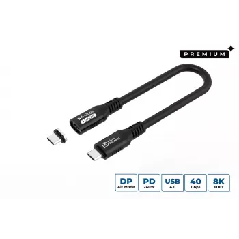 Καλώδιο USB4 Gen 3x2 USB-C σε USB-C MicroConnect MC-LS-USB4CC0.15, 0,15 m, μαύρο