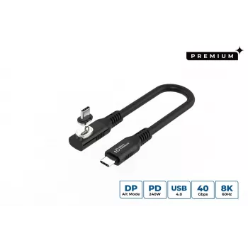 Καλώδιο USB4 Gen 3x2 USB-C σε USB-C MicroConnect MC-LS-USB4CC0.15-A – 0,15 m, μαύρο