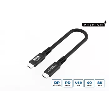 Microconnect USB4CC015-240W Καλώδιο USB USB4 Gen 3x2 0,15 m USB C Μαύρο