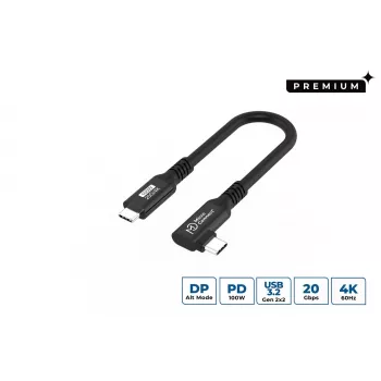 Καλώδιο USB-C σε USB-C MicroConnect USB3.2CC015-A, USB 3.2 Gen 2x2, 20 Gbit/s, 0,15 m, μαύρο