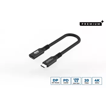 Καλώδιο USB-C σε USB-C MicroConnect USB3.2CC015EX, USB 3.2 Gen 2x2, 0,15 m, Μαύρο