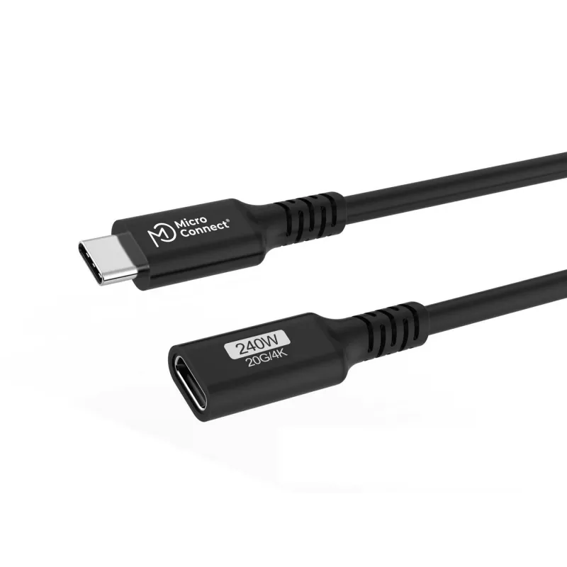 Καλώδιο USB-C σε USB-C MicroConnect USB3.2CC015EX, USB 3.2 Gen 2x2, 0,15 m, Μαύρο