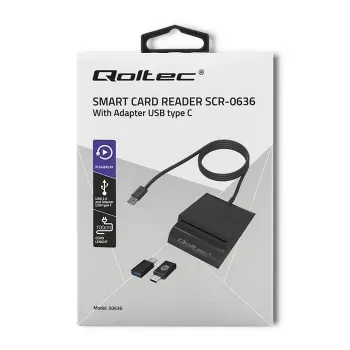 Αναγνώστης καρτών QOLTEC Smart ID Card Reader Intelligenst Μοντέλο 50636 USB Type-C