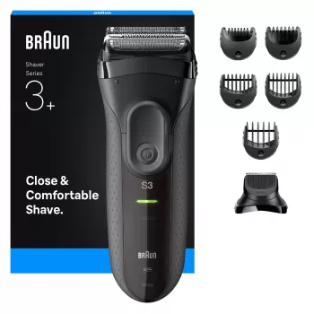 Braun 3000BT Μπαταρίας Trimmer 5 7 mm Νωπό & Στεγνό Μαύρο Γκρι