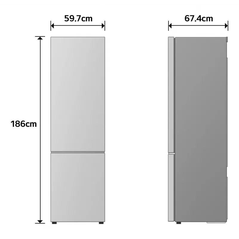 LG GBBSJ10EPY Ελεύθερης τοποθέτησης 333 L Ασημί