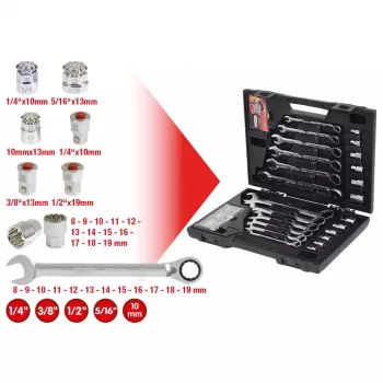 KS Tools GEARplus 503.4960 Σετ καρυδάκια-γερμανικά κλειδιά καστάνιας, 30 τεμ., σε θήκη