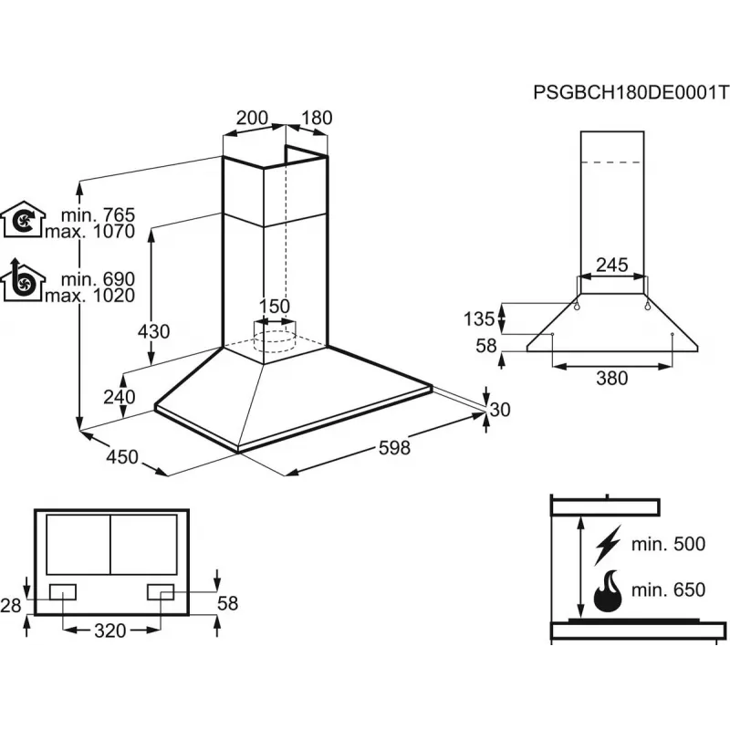 Electrolux LFC316X επιτοίχιος ανοξείδωτος 420 m³/h