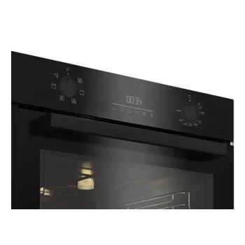 Εντοιχιζόμενος ηλεκτρικός φούρνος BEKO BBIE123001BD — 72 L, 2400 W, ένδειξη LED, βυθιζόμενα κουμπιά, αυτοκαθαρισμός με ατμό, μαύρος