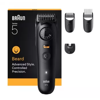 Κουρευτική μηχανή γενειάδας BRAUN BT5520 — 0,5–20 mm, 40 ρυθμίσεις μήκους, επαναφορτιζόμενη, 120 min διάρκεια μπαταρίας, μαύρο