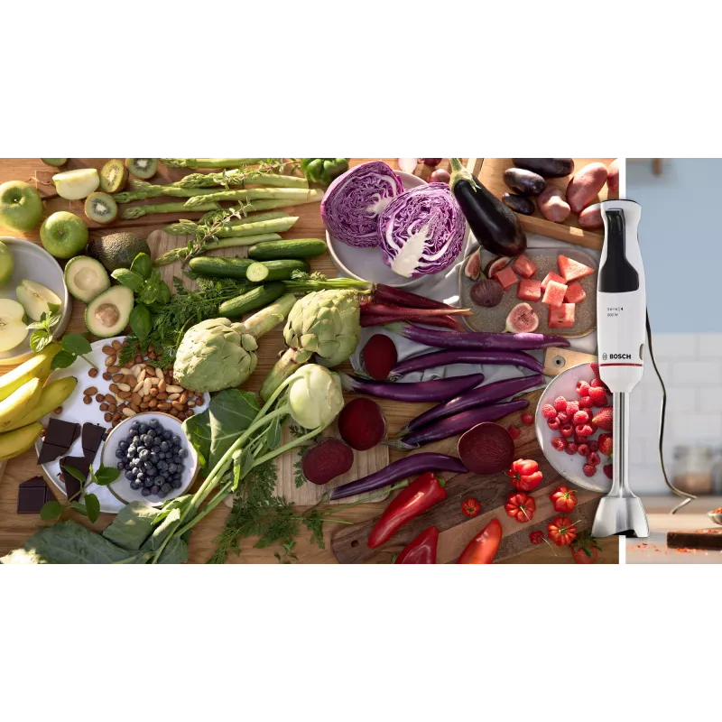 Bosch Serie 4 MSM4W210 Μίξερ 0,6 L Ραβδομπλέντερ 600 W Μαύρο, Λευκό