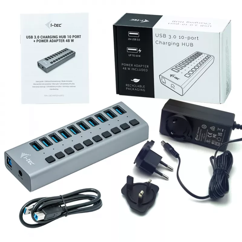 i-tec USB 3.0 Charging HUB 10 Port + τροφοδοτικό 48 W