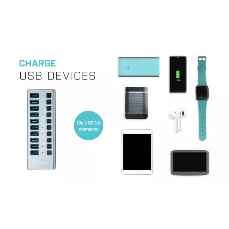 i-tec USB 3.0 Charging HUB 10 Port + τροφοδοτικό 48 W