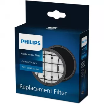 Philips XV1681 Φίλτρο για ραβδωτή ηλεκτρική σκούπα, μαύρο/λευκό, 1 τεμ.