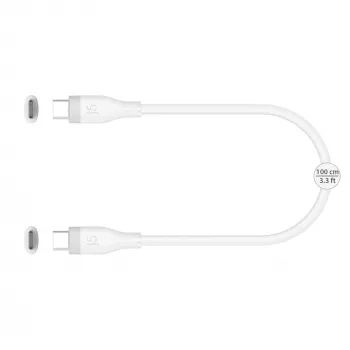 Καλώδιο φόρτισης/δεδομένων USB-C σε USB-C j5create JUCX17W, 60W, υγρό σιλικόνης, 1,8 m, λευκό