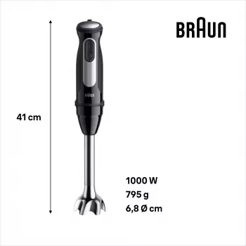 Braun MultiQuick 5 MQ55.254MBK 0,5 l ραβδομπλέντερ 1000 W μαύρο, ανοξείδωτο ατσάλι
