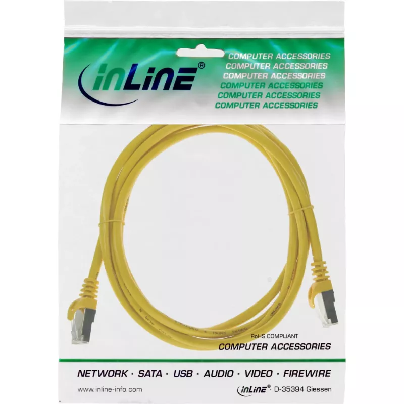 Καλώδιο Patch InLine F/UTP Cat.5e κίτρινο 1m