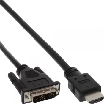 Καλώδιο InLine HDMI-DVI HDMI βύσμα αρσενικό / DVI βύσμα αρσενικό 18+1 μαύρο 2m