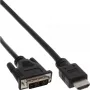 Καλώδιο InLine HDMI-DVI HDMI βύσμα αρσενικό / DVI βύσμα αρσενικό 18+1 μαύρο 2m