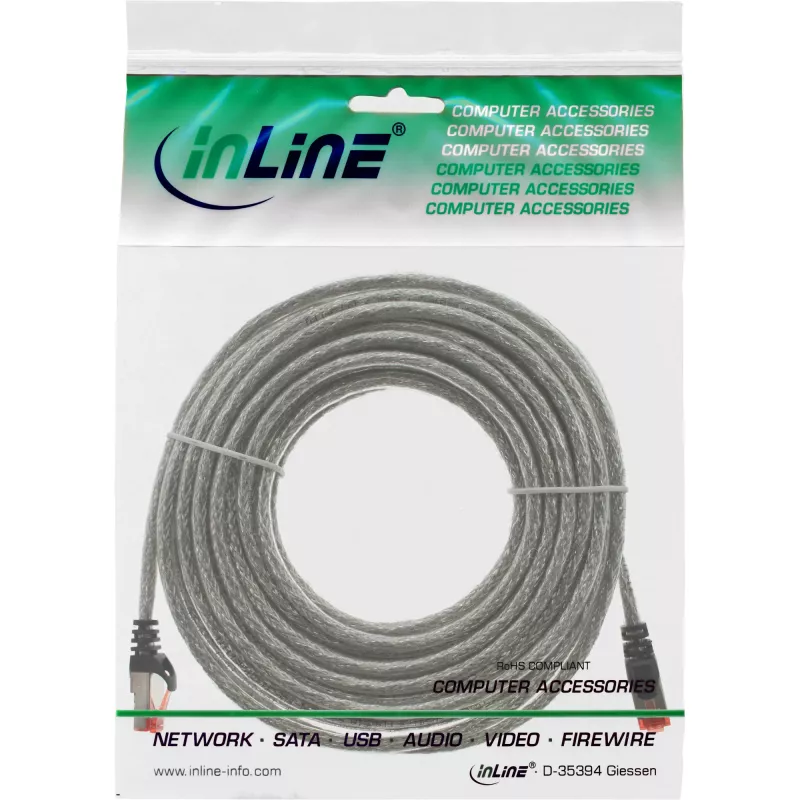 Καλώδιο Patch InLine S/FTP PiMF Cat.6 250MHz PVC χαλκός διαφανές 30m