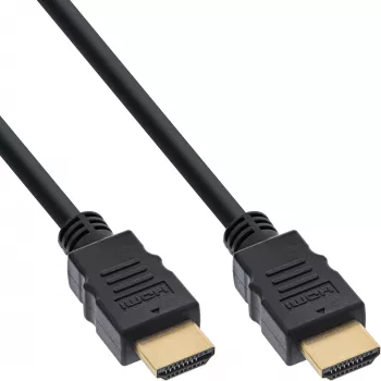Καλώδιο InLine HDMI, HDMI High Speed με Ethernet, βύσμα αρσενικό / βύσμα αρσενικό, μαύρο, 1m
