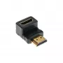 InLine HDMI Adapter βύσμα/υποδοχή προς τα κάτω γωνιακό, επιχρυσωμένο, 4K2K