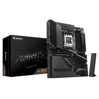 Motherboard GIGABYTE B850 AORUS STEALTH — ATX, Socket AM5, AMD B850, DDR5 έως 8200 MHz (OC), 14+2+2 VRM, 2xPCIe5.0, 2xPCIe4.0 M.2, Wi‑Fi 7, 5GbE