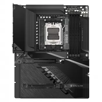 Motherboard GIGABYTE B850 AORUS STEALTH — ATX, Socket AM5, AMD B850, DDR5 έως 8200 MHz (OC), 14+2+2 VRM, 2xPCIe5.0, 2xPCIe4.0 M.2, Wi‑Fi 7, 5GbE