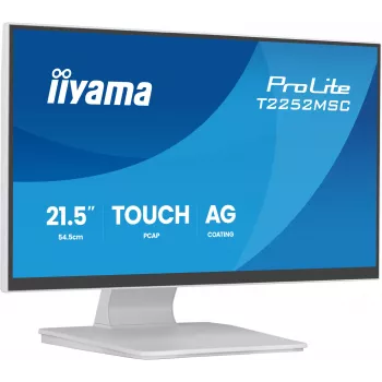 Οθόνη IIYAMA ProLite T2252MSC-W2AG 54,5 cm (21,4 ίντσες) Full HD 1920x1080 LCD Touchscreen, 5 ms, USB 3.2 Hub, Ηχεία, VESA, λευκό