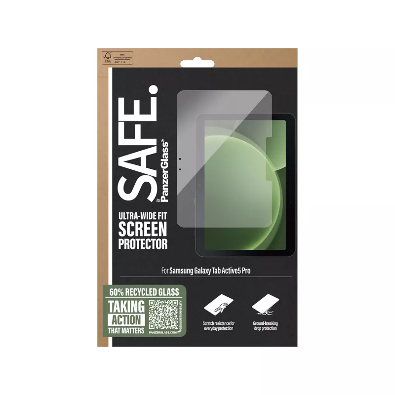 PanzerGlass SAFE. by ® Προστασία οθόνης Samsung Galaxy Tab Active5 Pro | Ultra-Wide Fit